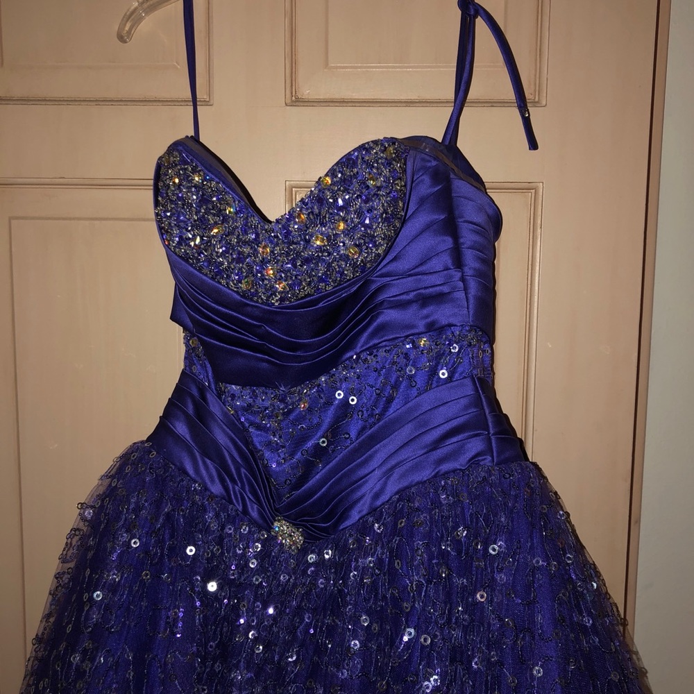 Sequin purple ball gown